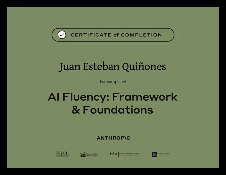 AI Fluency: Framework & Foundations — Anthropic Academy certificate