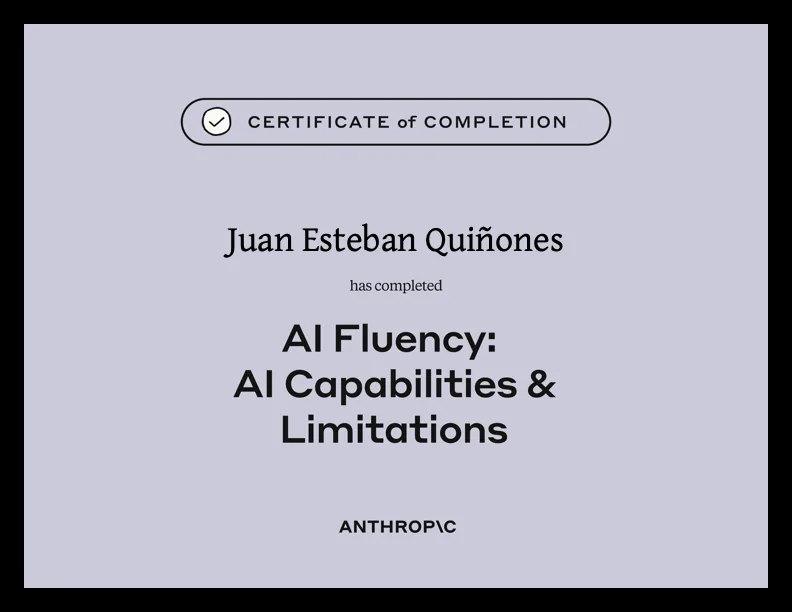 AI Fluency: AI Capabilities & Limitations — Anthropic Academy certificate