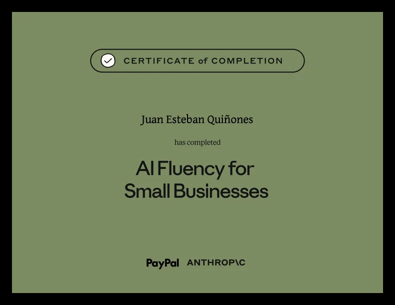 AI Fluency for Small Businesses — Anthropic Academy certificate