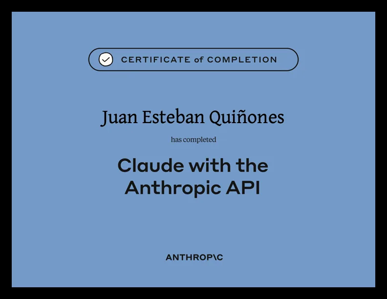 Claude with the Anthropic API — Anthropic Academy certificate