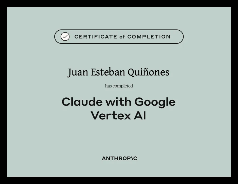 Claude with Google Vertex AI — Anthropic Academy certificate