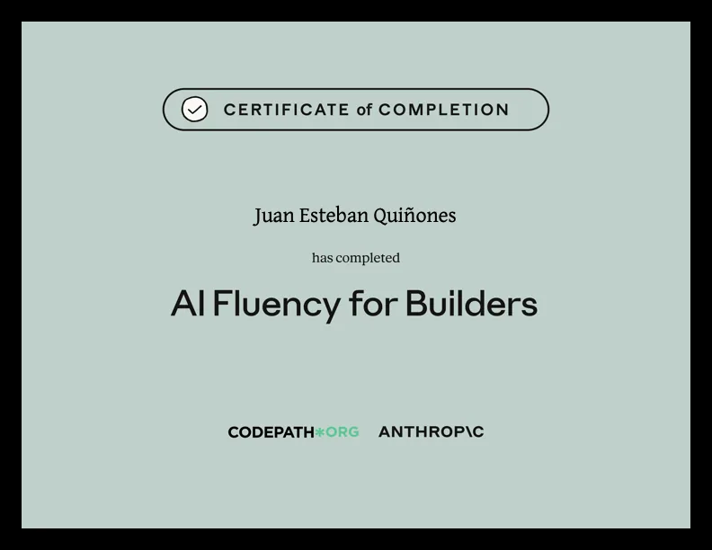 AI Fluency for Builders — Anthropic Academy certificate