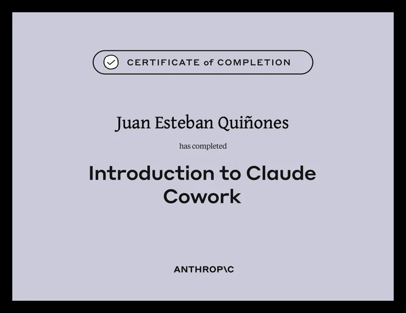 Introduction to Claude Cowork — Anthropic Academy certificate